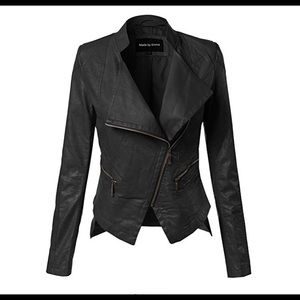 Black Leather Moto Jacket